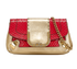 Mini Purse, &pound;140, Handbags, Gold/Red, Leather/Python, Front view